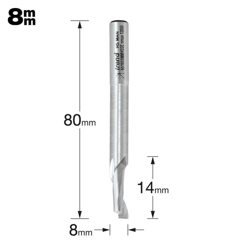 50/18X8MMHSSE - Helical plunge cutter 8mm diameter