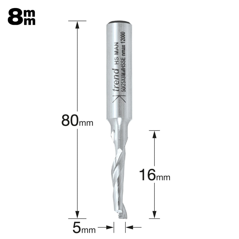 50/25X8MMHSSE - Helical plunge cutter 5mm diameter