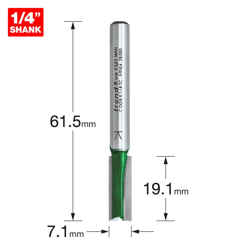 C009X1/4TC - Two Flute Cutter 7.1mm diameter