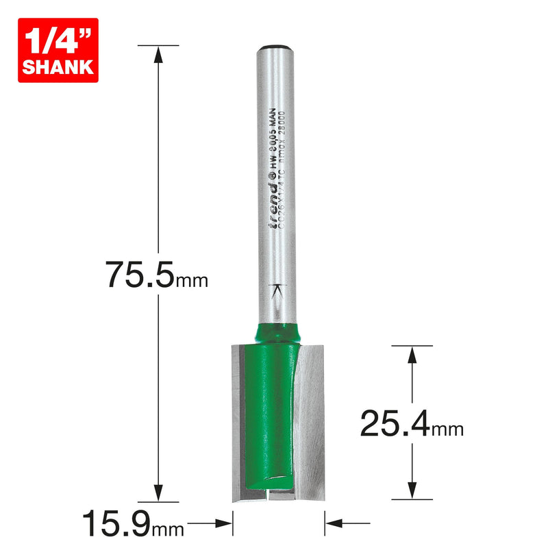 C026X1/4TC - Two Flute Cutter 15.9mm diameter