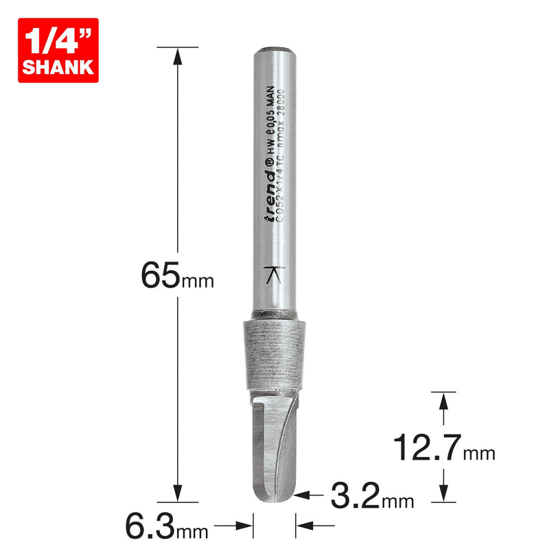 C052X1/4TC - Radius 3.2mm radius x 6.3mm diameter