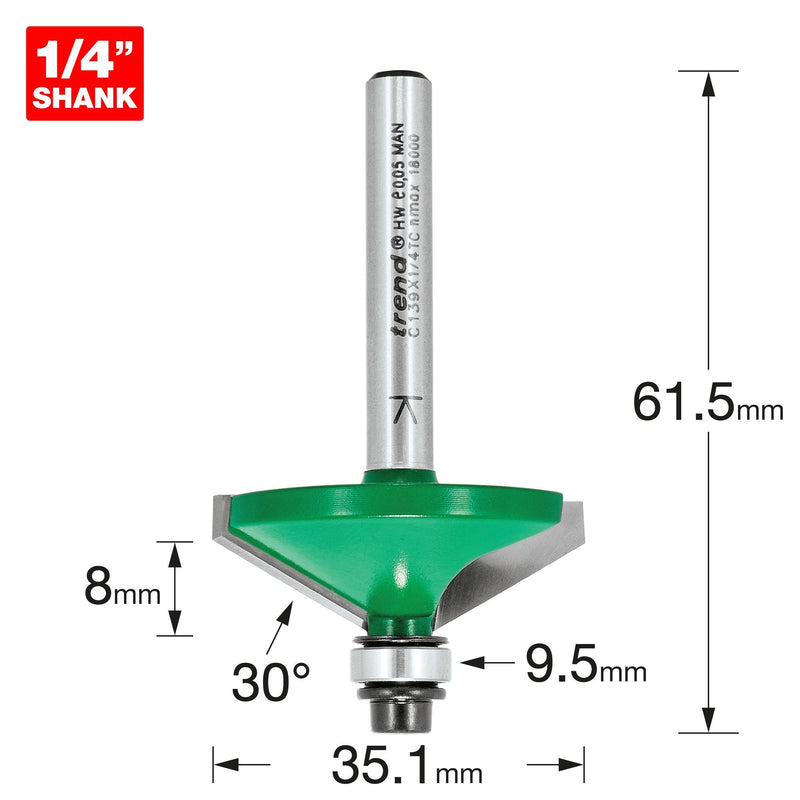 C139X1/4TC - Self guided chamfer 30 degrees x 7.0mm cut