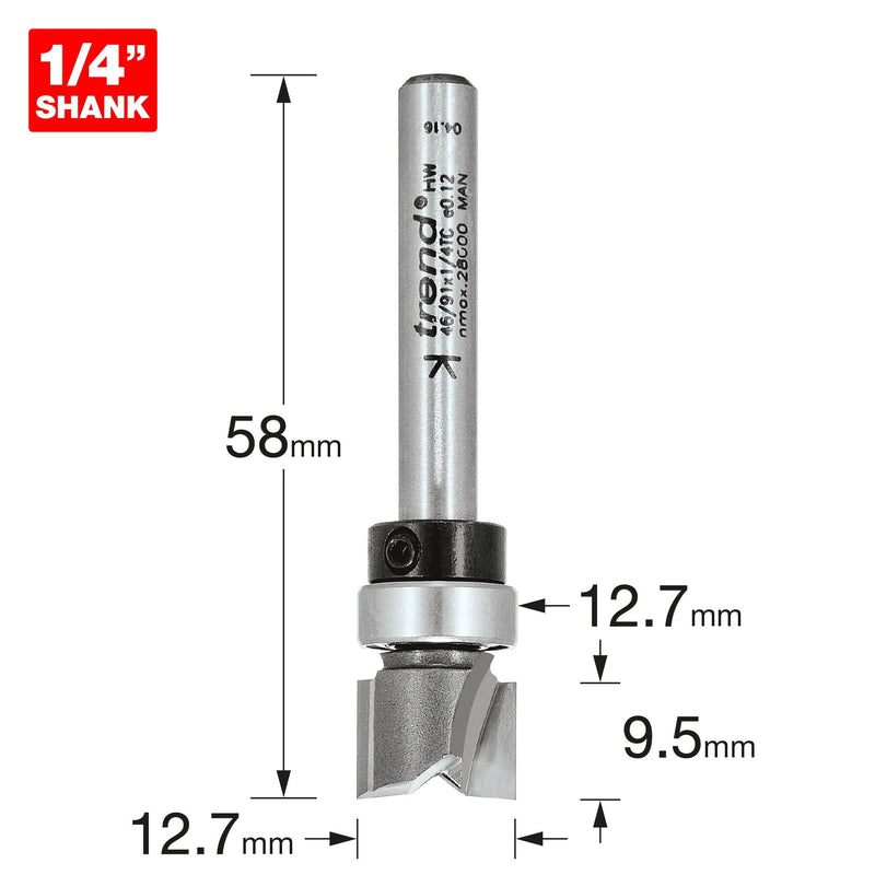 46/91X1/4TC - Guided profiler 12.7mm dia x 9.5mm cut