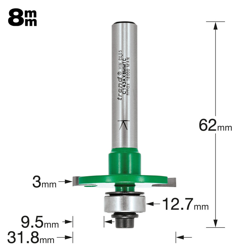 C143AX8MMTC - Slotting 3.0mm cut x 31.8mm diameter