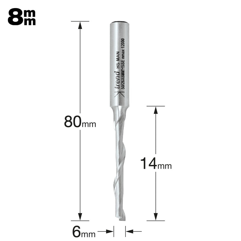 50/52X8MMHSSE - Helical plunge cutter 6mm diameter