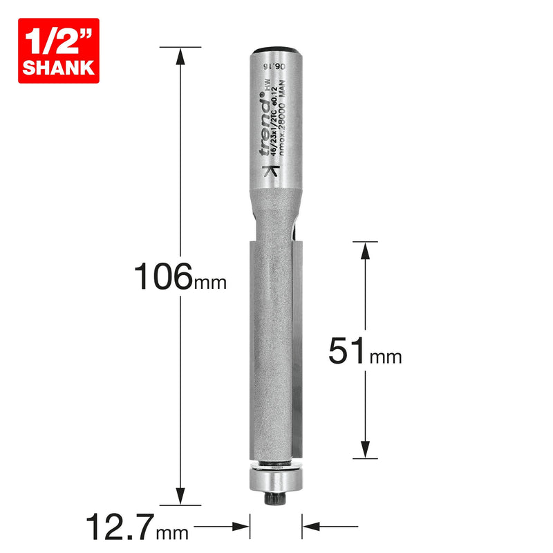 46/23X1/2TC - Guide trimmer 12.7mm diameter 50mm length