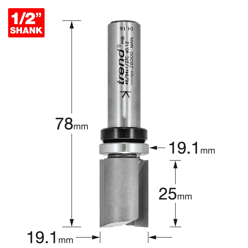 46/94X1/2TC - Guided profiler 19.1mm dia x 25.4mm cut
