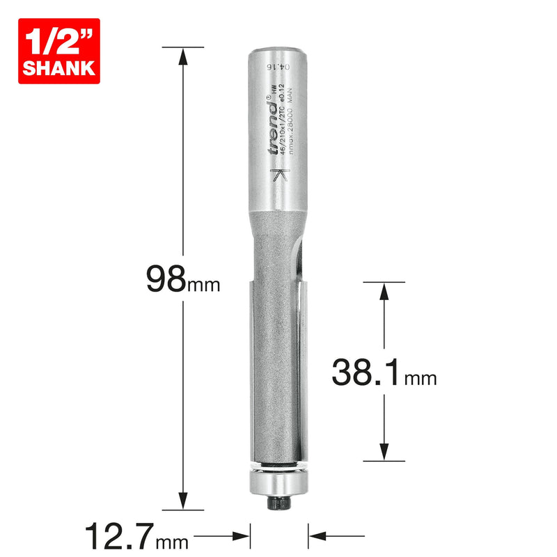 46/210X1/2TC - Guided 90 degree trimmer 12.7mm diameter 38.1mm length