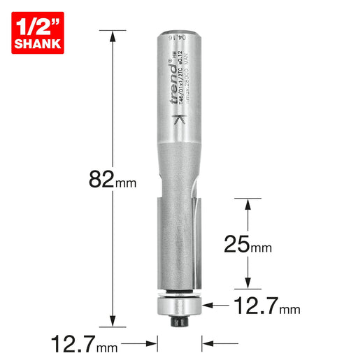 Trend T46/01X1/2TC - Guided 90 degree trimmer 12.7mm diameter 25mm length