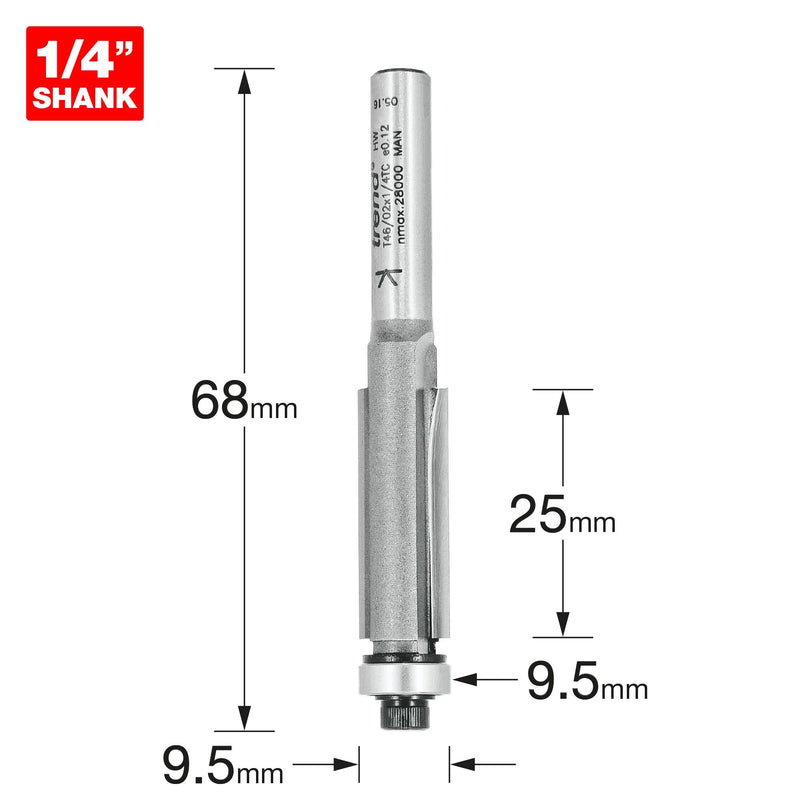 T46/02X1/4TC - Trimming cutter 9.5mm diameter