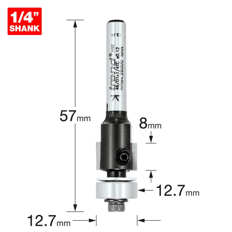 46/01X1/4TC - Rota-Tip trimmer 12.7mm diameter 8mm length