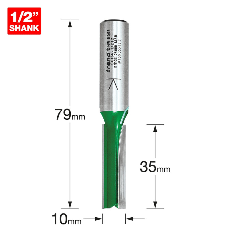 C016AX1/2TC - Two Flute Cutter 10mm diameter