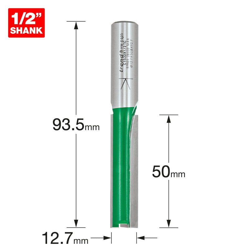 C153DX1/2TC - Two flute cutter 12.7mm diameter