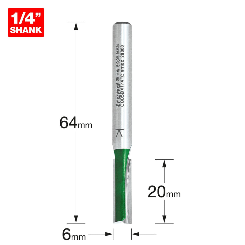 C005BX1/4TC - Two Flute Cutter 6.0mm diameter