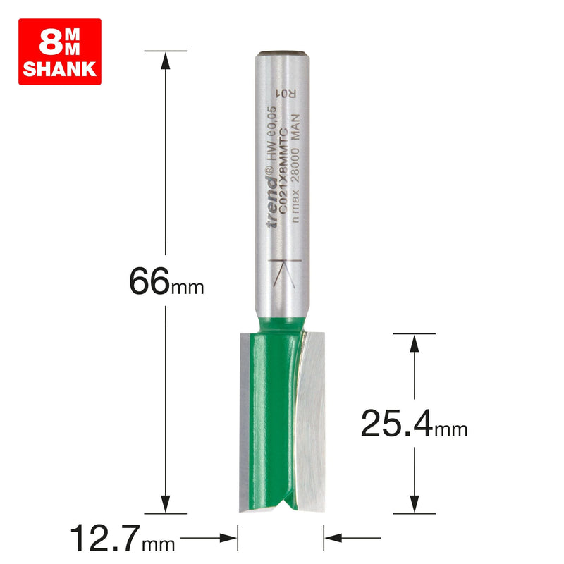C021X8MMTC - Two Flute Cutter 12.7mm diameter