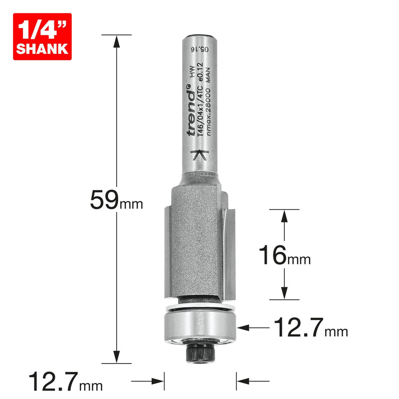 T46/04X1/4TC - Trimming cutter 12.7mm diameter