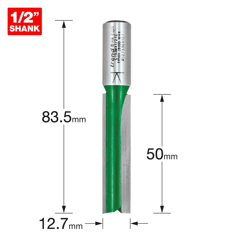 C153MX1/2TC - Two flute cutter 12.7mm diameter