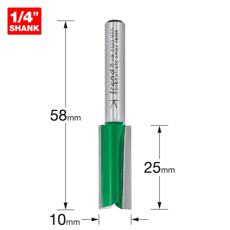 C016CX1/4TC - Two flute cutter 10mm diameter