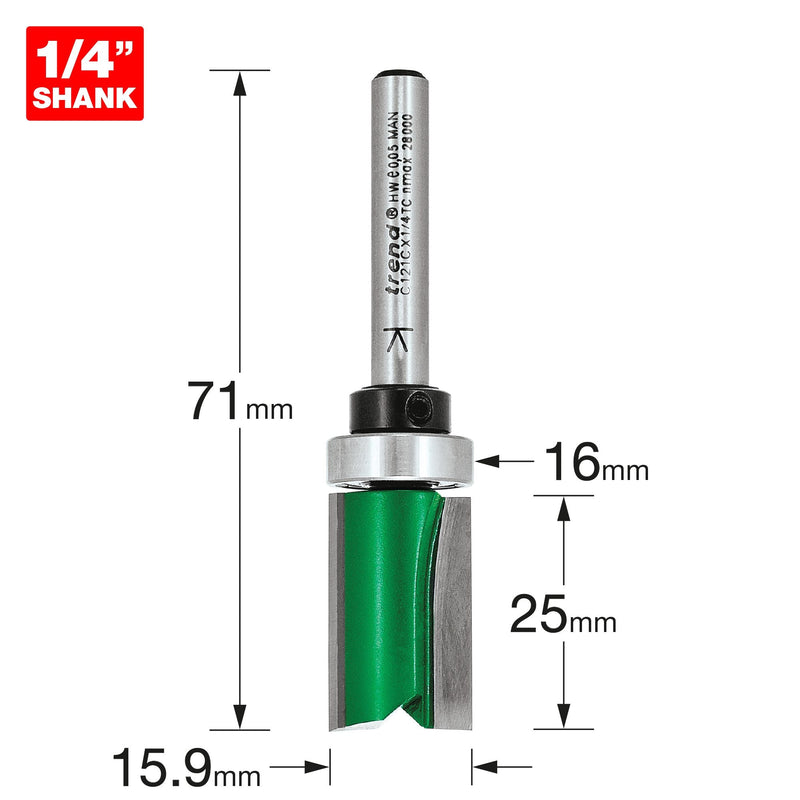 C121CX1/4TC - Template profile 15.9mm diameter