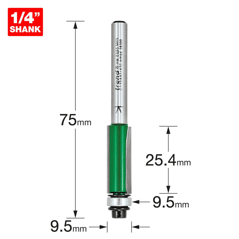 C115AX1/4TC - Self guided trimmer 9.5mm diameter