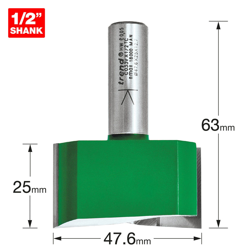 C033VX1/2TC - Two Flute Cutter 47.6mm diameter