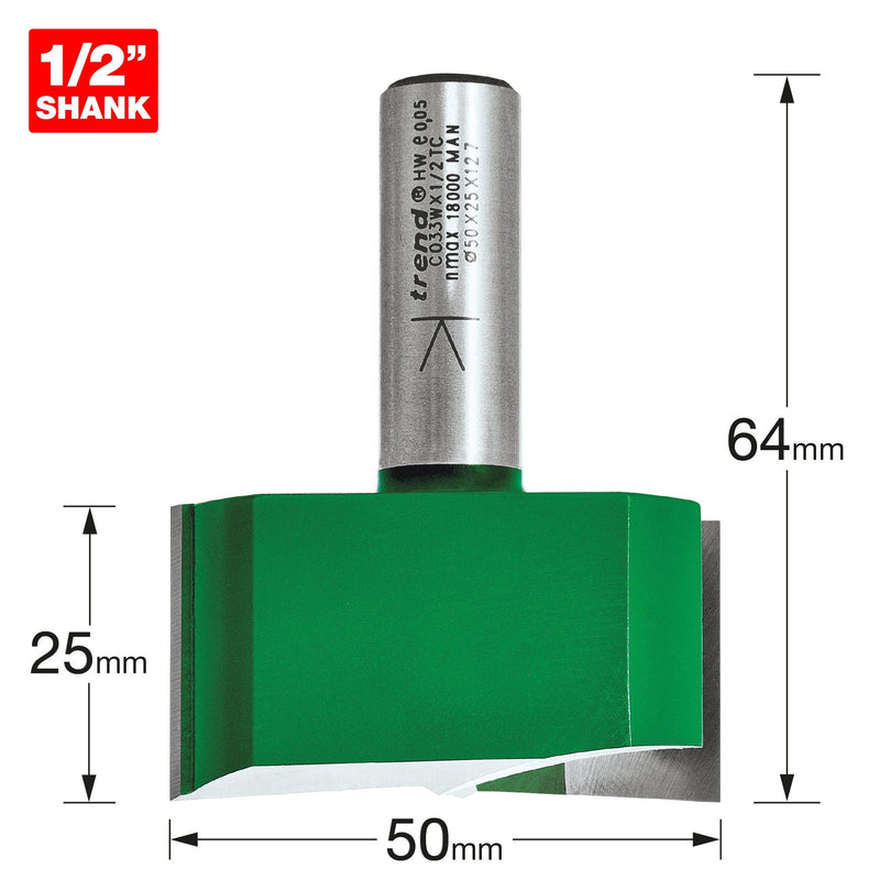 C033WX1/2TC - Two Flute Cutter 50mm diameter