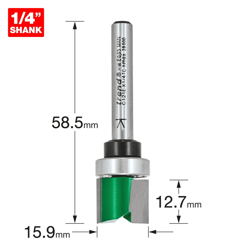 C121EX1/4TC - Template profile 15.9mm diameter