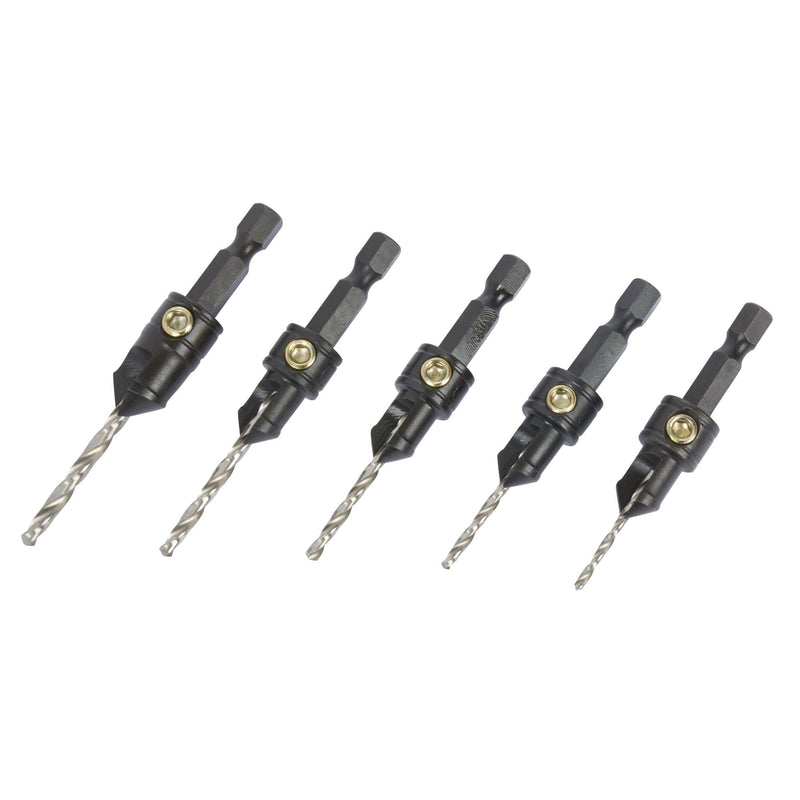 SNAP/CS/SET - Trend Snappy 5 piece countersink set - makes pilot holes and countersinks in one go for faster, professional finishes. For No4 to No12 gauge screws