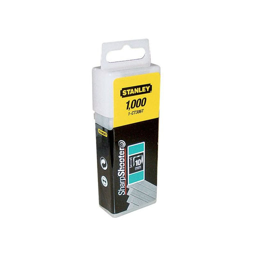 Stanley® Hand Tools Flat Narrow Crown Staples 10mm CT306T (Pack 1000) STANLEY® Hand Tools - RockBottom Nothampton