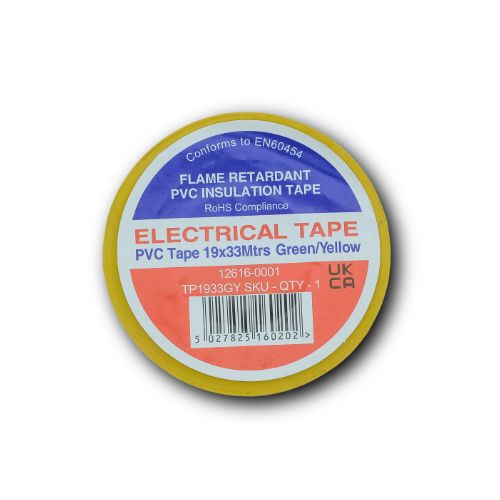 PVC insulation tape 19mm x 33mm green / yellow