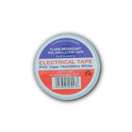 PVC insulation tape 19mm x 33mm white