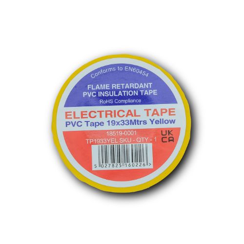 PVC insulation tape 19mm x 33mm yellow