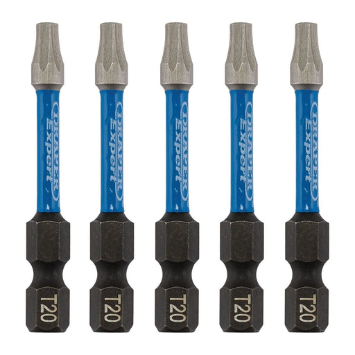 Draper 05652 Draper Expert TX-STAR® Impact Screwdriver Bits, T20 x 50mm, 1/4" Hex (Pack of 5)