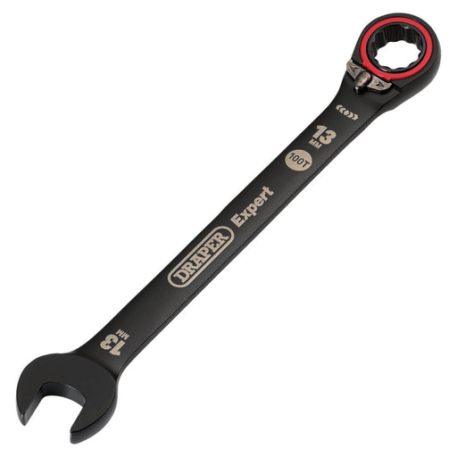 Draper 03903 Draper Expert HI-TORQ®  Metric Reversible Ratchet Combination Spanner, 13mm, Black