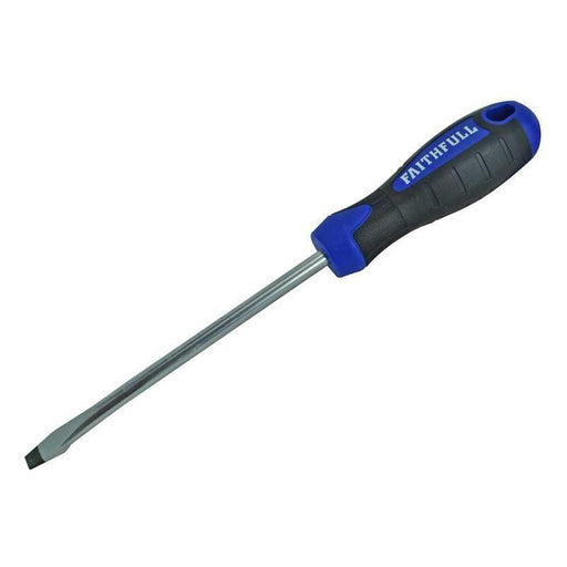 Faithfull Soft Grip Screwdriver Flared Slotted Tip 10.0 x 200mm Faithfull - RockBottom Northampton