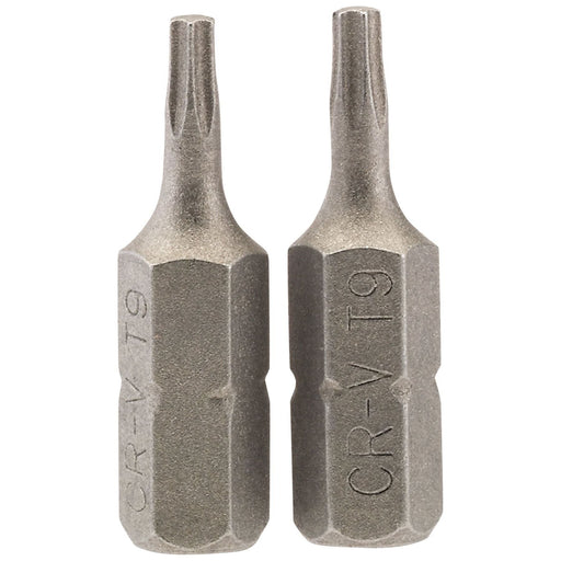 Draper 66427 Draper TX-STAR® Insert Bit, 1/4" Hex, 25mm Long, T9 (Pack of 2)
