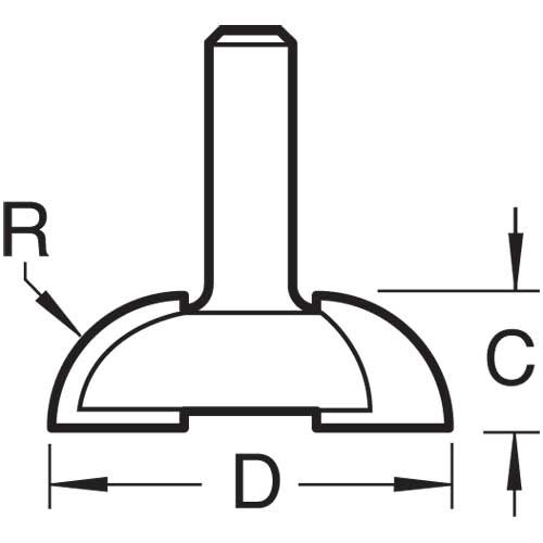6/5X1/4TC - Sash bar ovolo cutter 10mm radius
