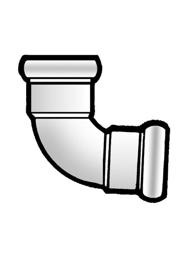 KwikPak pushfit waste 92.5 deg bend - white 40mm