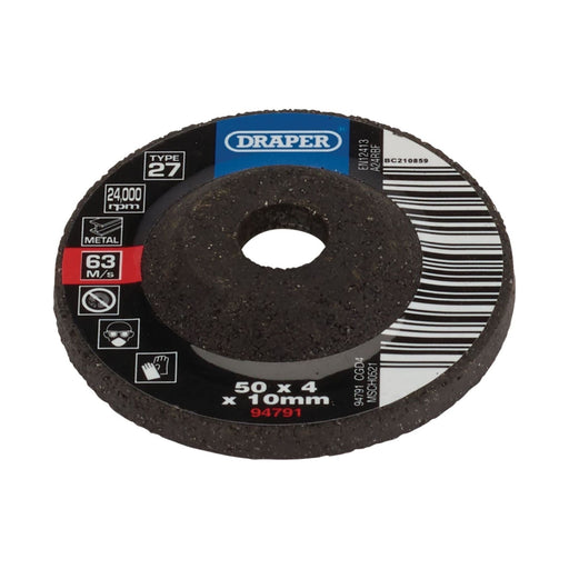 Draper 94791 DPC Metal Grinding Disc, 50 x 4 x 10mm