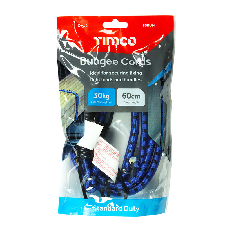 TIMCO Bungee Cords with Laminated Hook Mixed Pack - 20pcs
