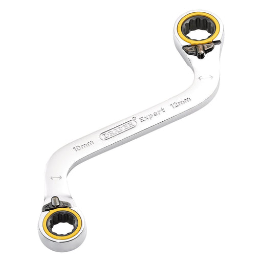 Draper 03942 Draper Expert HI-TORQ® Double Ring Ratchet S-Shape Spanner, 10 x 12mm