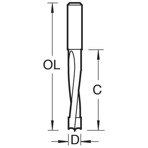 C174X1/4TC - Dowel drill 5mm x 35mm cut