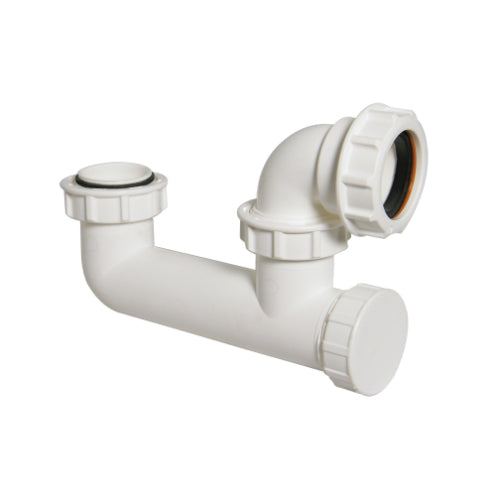Floplast white low level bath trap with overflow access 50mm seal x 40mm TLB45