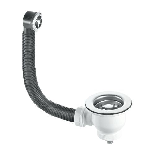 McAlpine 1 1/2? Mini Basket Strainer Waste and O/flow: 85mm S/S flange