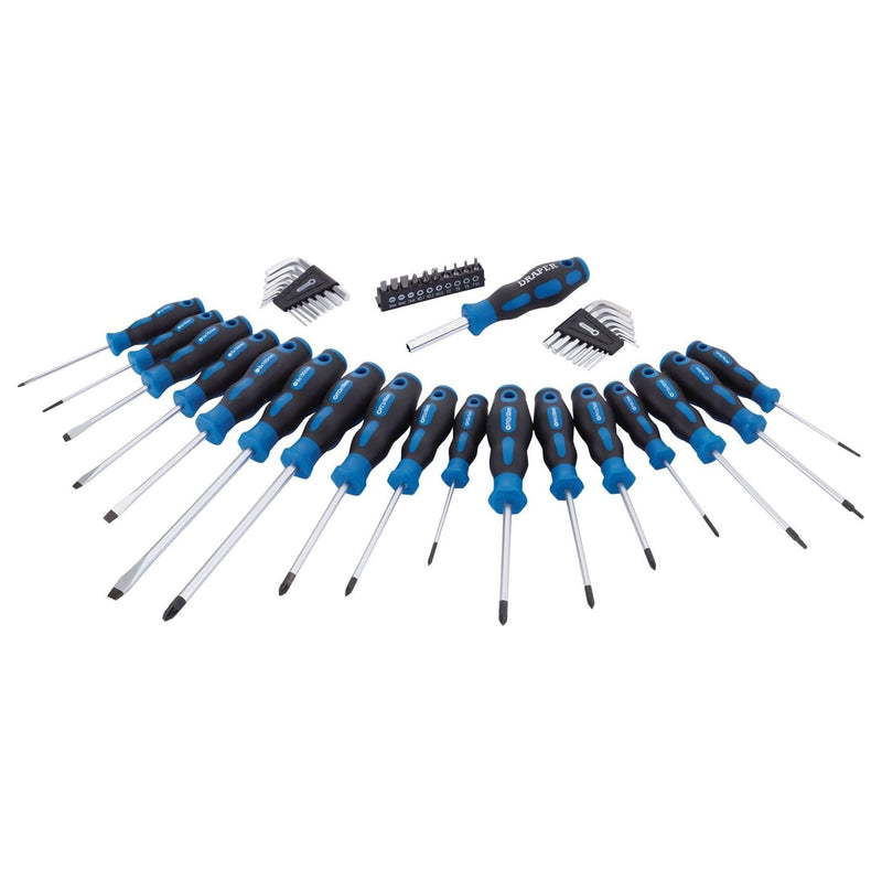 Draper 81294 Soft Grip Screwdriver, Hex. Key and Bit Set (44 Piece)