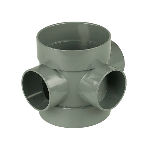 Floplast 110mm PVC-U soil short boss pipe grey SS583