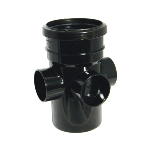 Floplast 110mm soil boss pipe socket/spigot black SP581