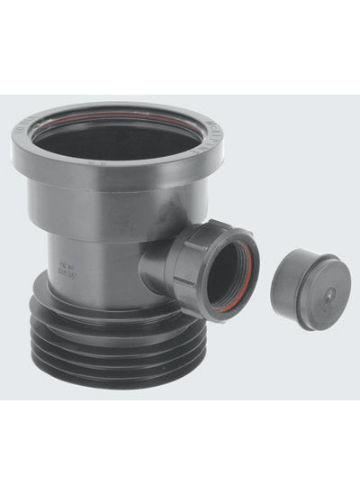 McAlpine DC1BLBO black drain connector with 1.1/2" boss