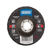 Draper 84042 Zirconium Oxide Flap Disc, 115 x 22.23mm, 80 Grit