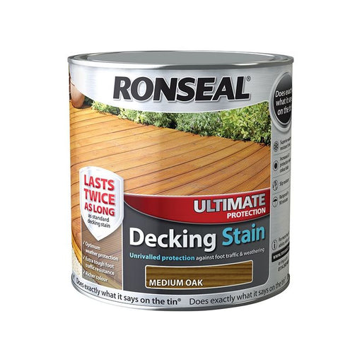 Ronseal Ultimate Protection Decking Stain Medium Oak 2.5 litre Ronseal - RockBottom Nothampton
